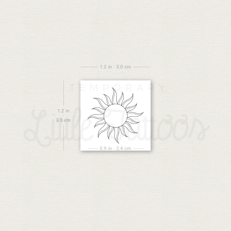 Small Sun By 1991.ink Temporary Tattoo - Set of 3