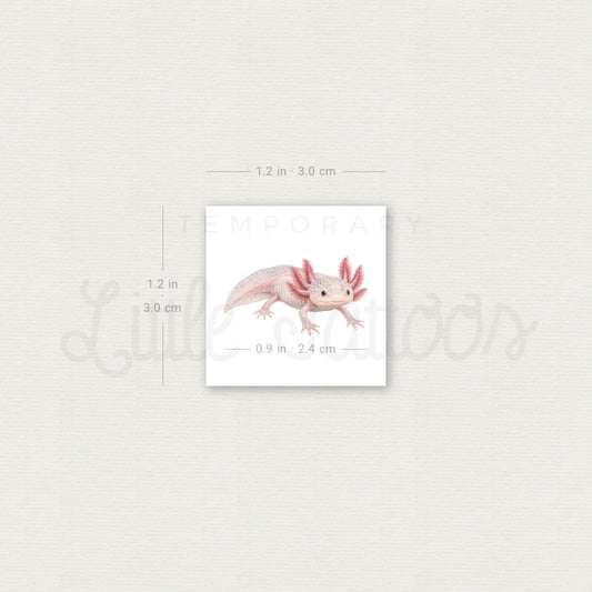 Watercolot Axolotl Temporary Tattoo - Set of 3