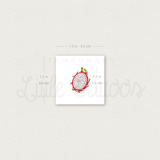 Dragon Fruit Slice Temporary Tattoo - Set of 3