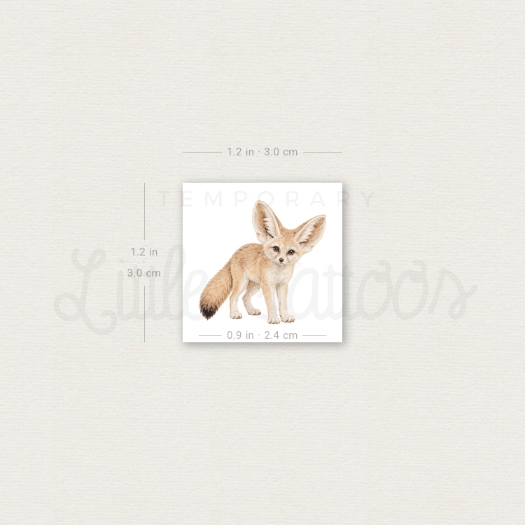 Fennec Fox Temporary Tattoo - Set of 3