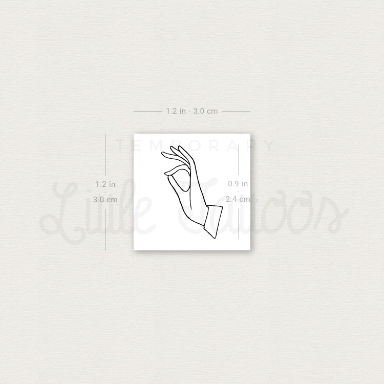 Vitarka Mudra Temporary Tattoo - Set of 3
