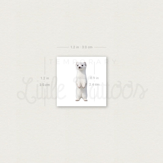 White Stoat Temporary Tattoo - Set of 3