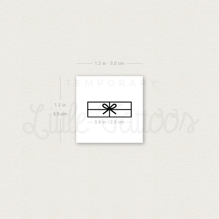 Minimalist Gift Box Temporary Tattoo - Set of 3