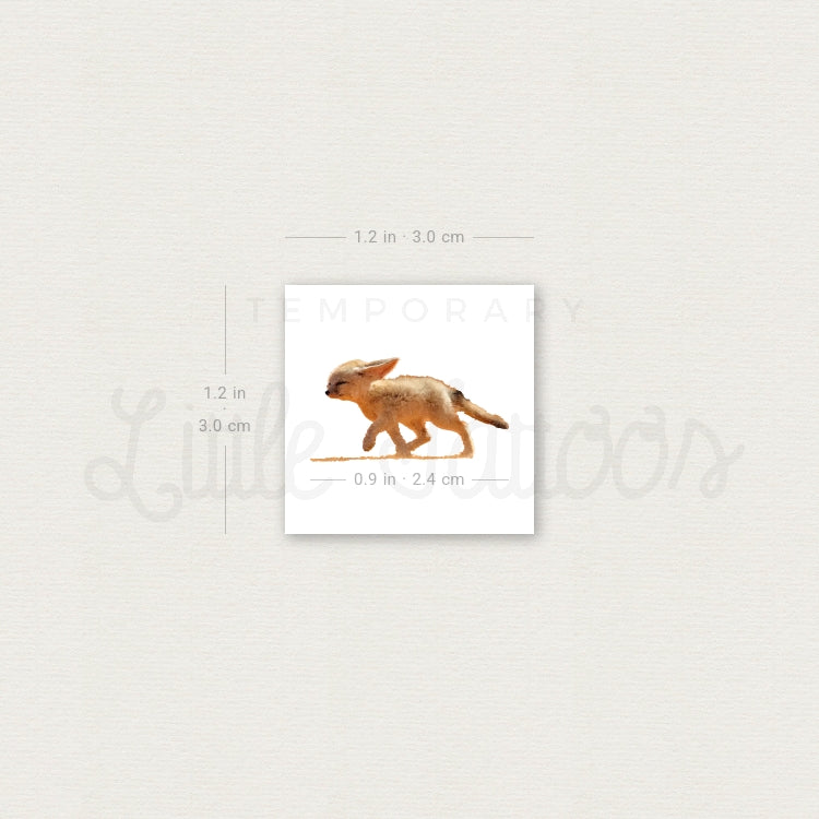 Walking Fennec Fox Temporary Tattoo - Set of 3