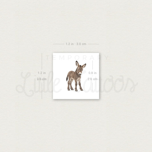 Baby Donkey Temporary Tattoo - Set of 3
