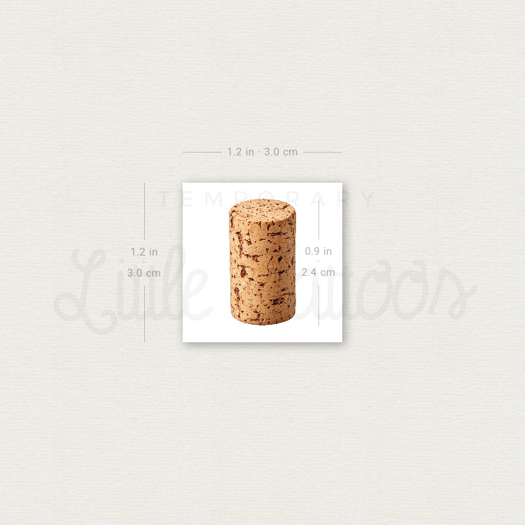 Cork Stopper Temporary Tattoo - Set of 3