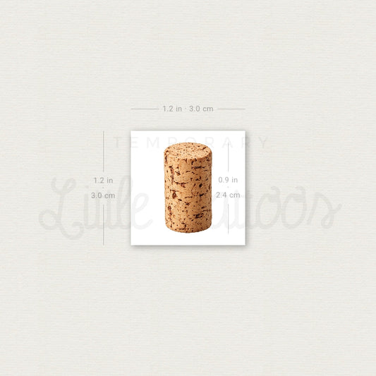 Cork Stopper Temporary Tattoo - Set of 3