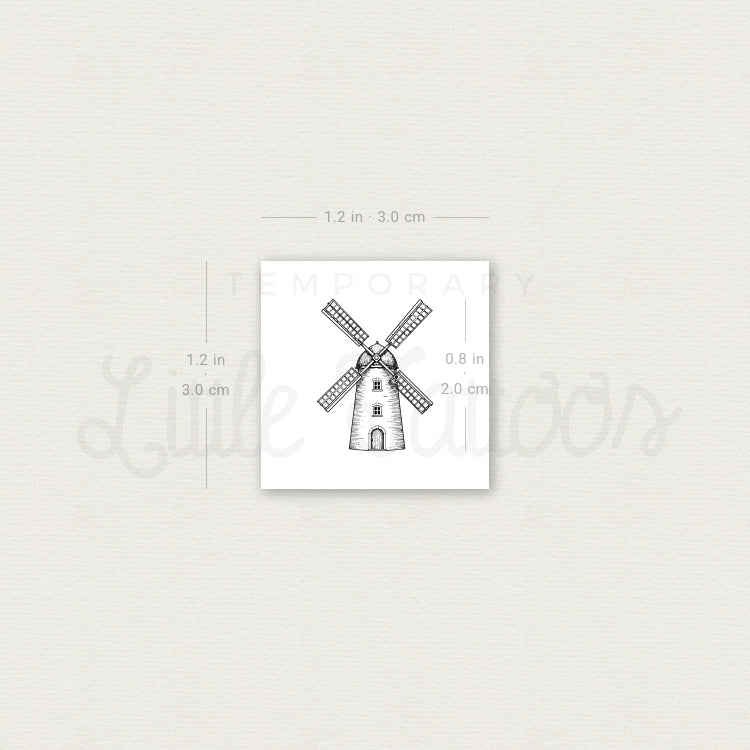 Windmill Temporary Tattoo - Set of 3