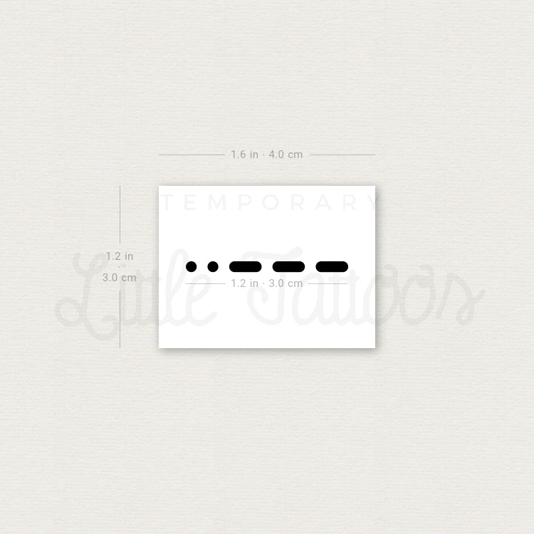 Morse Code 8 Temporary Tattoo - Set of 3