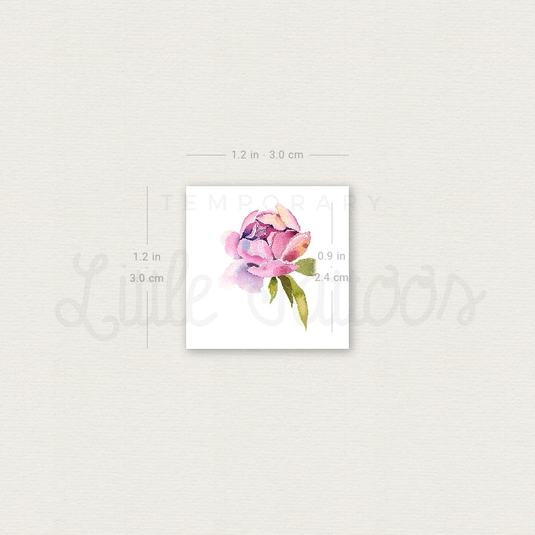 Pink Peony By Ann Lilya Temporary Tattoo - Set of 3
