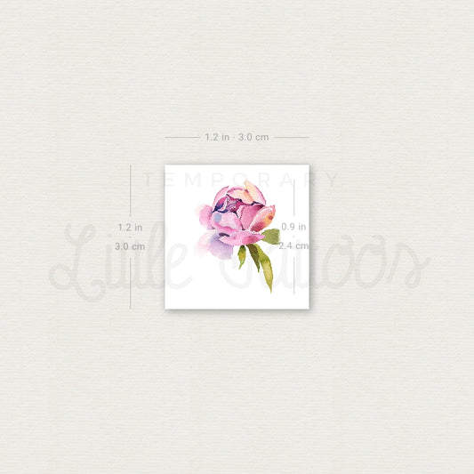 Pink Peony By Ann Lilya Temporary Tattoo - Set of 3