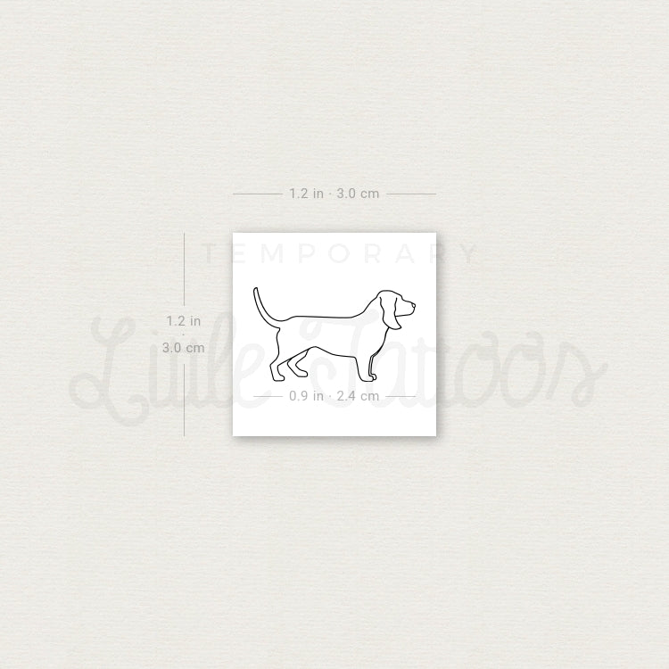 Basset Hound Temporary Tattoo - Set of 3