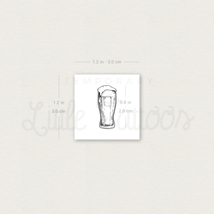 Pint Of Beer Temporary Tattoo - Set of 3