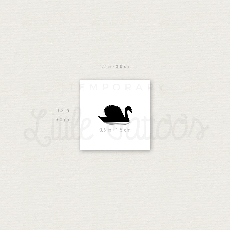 Swan Temporary Tattoo - Set of 3