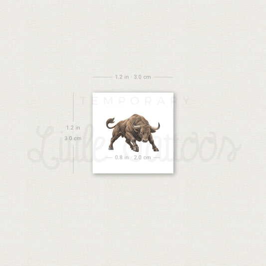 Charging Bull Temporary Tattoo - Set of 3