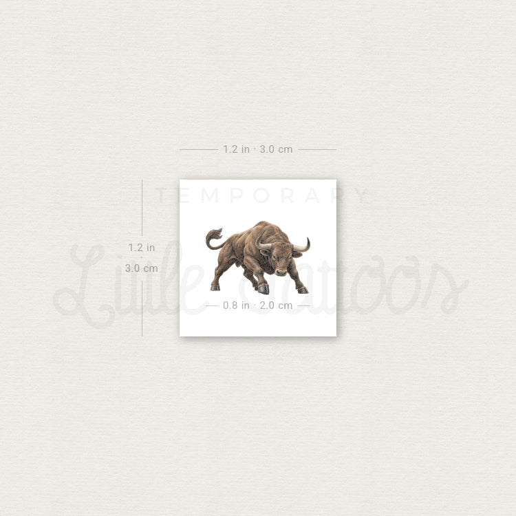 Charging Bull Temporary Tattoo - Set of 3