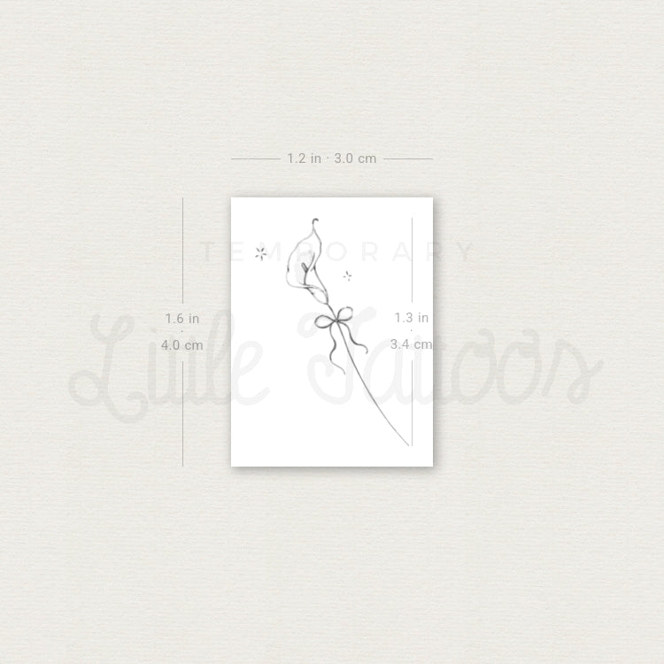 Calla Lily By Stefano Mazza Temporary Tattoo - Set of 3