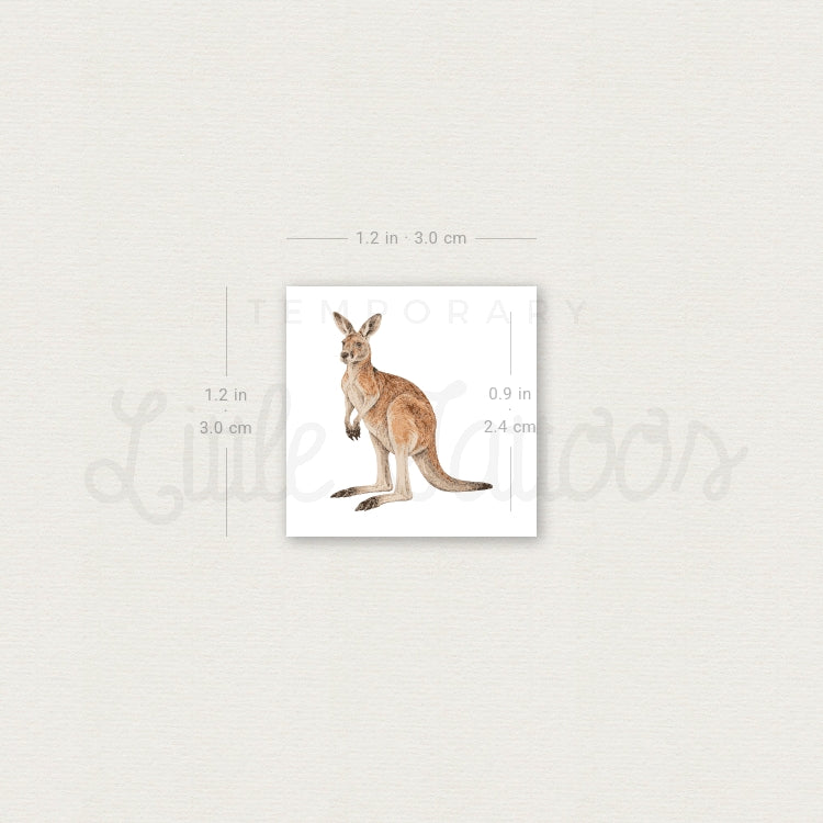 Watercolor Kangaroo Temporary Tattoo - Set of 3