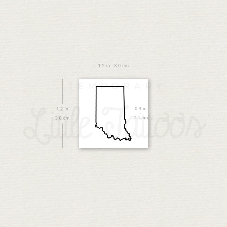 Tatuaje temporal del contorno del mapa de Indiana (juego de 3)