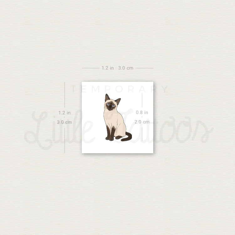 Siamese Cat Temporary Tattoo - Set of 3