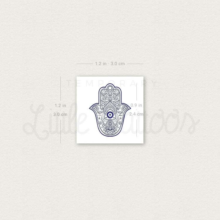Small Nazar Hamsa Temporary Tattoo - Set of 3