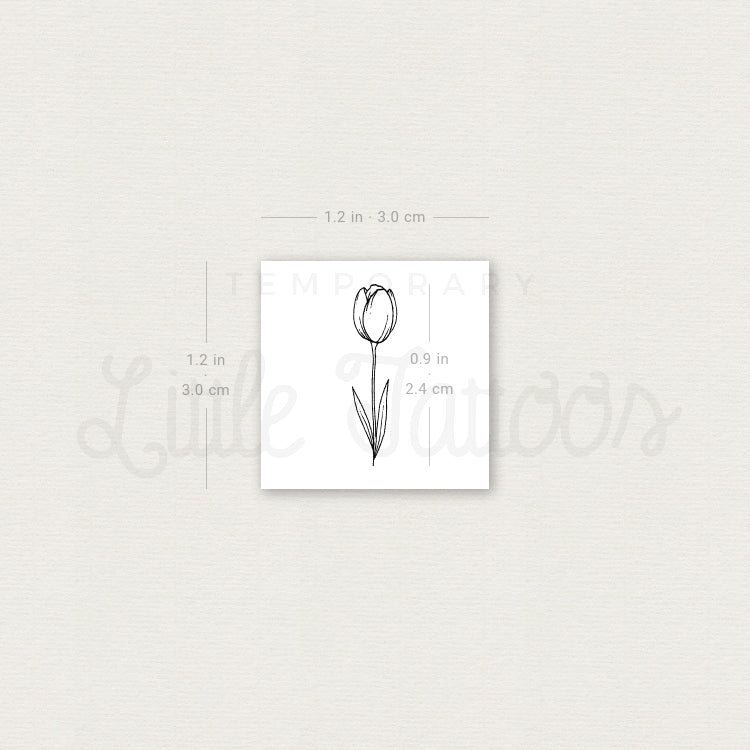 Tatuaje temporal de tulipán - Juego de 3