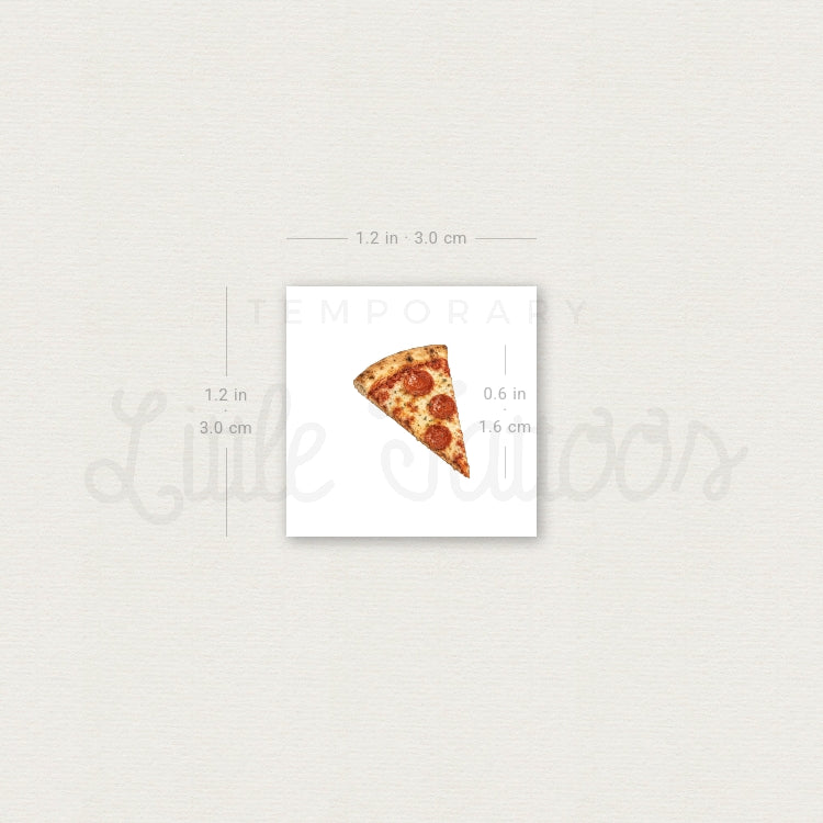 Pepperoni Pizza Slice Temporary Tattoo - Set of 3