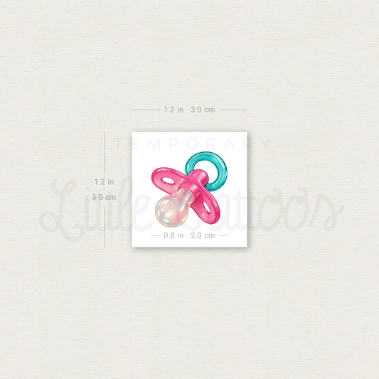 Realistic Baby Pacifier Temporary Tattoo - Set of 3