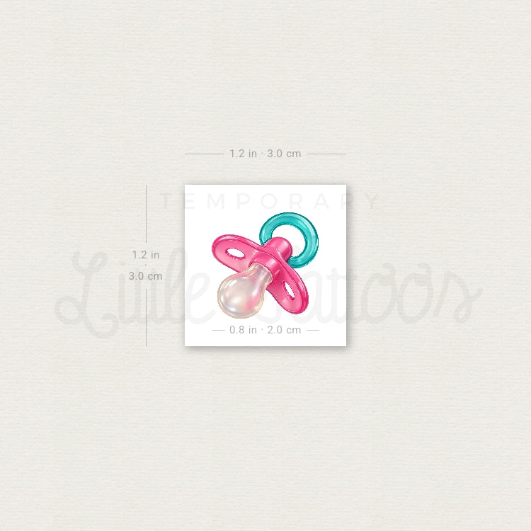 Realistic Baby Pacifier Temporary Tattoo - Set of 3