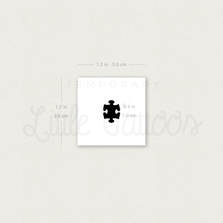 Black Puzzle Piece Temporary Tattoo - Set of 3