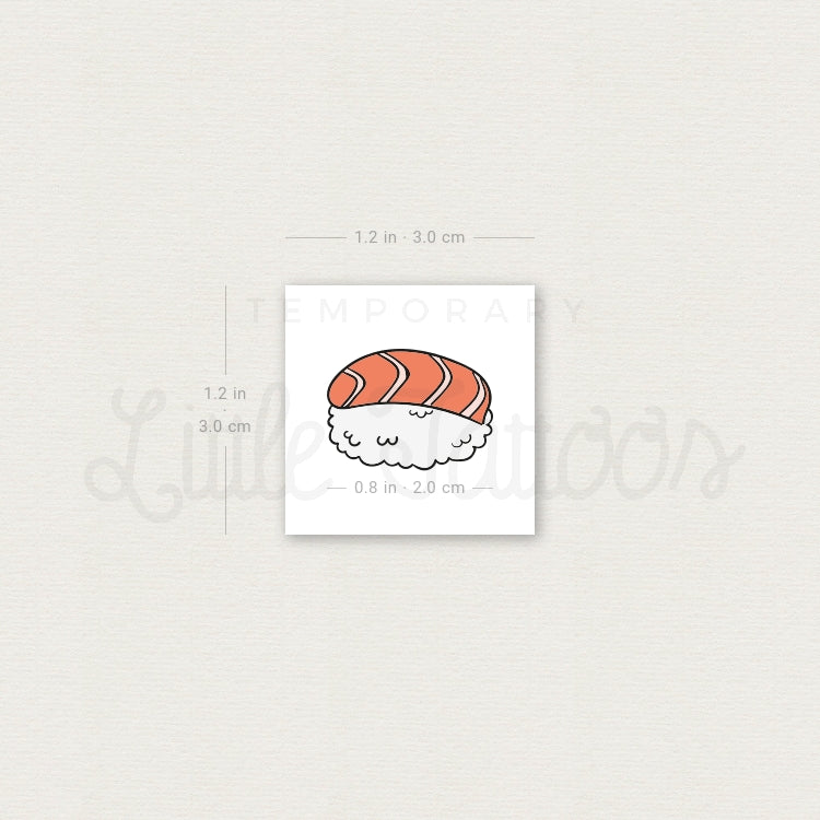 Salmon Nigiri Temporary Tattoo - Set of 3
