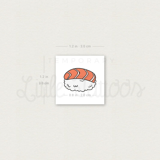 Tatuaje temporal de nigiri de salmón - Juego de 3