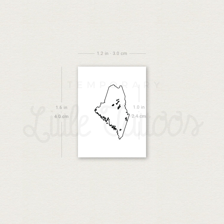 Tatuaje temporal del mapa de Maine (juego de 3)