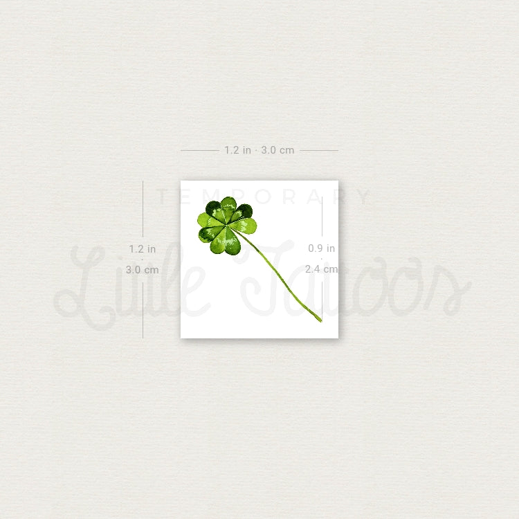 Small 4-Leaf Clover By Ann Lilya Temporary Tattoo - Set of 3