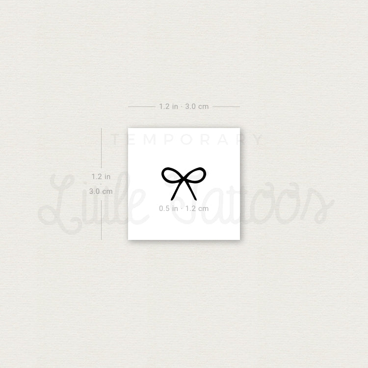 Minimalist Bow Temporary Tattoo - Set of 3