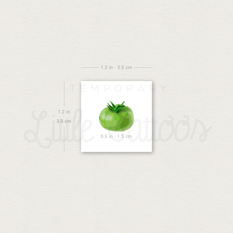 Green Tomato Temporary Tattoo - Set of 3