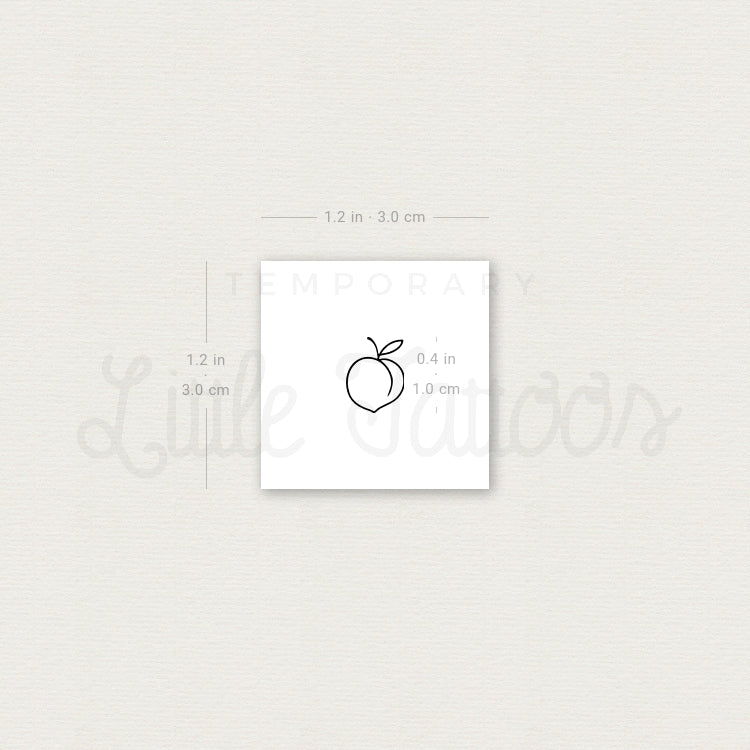 Tiny Peach Temporary Tattoo - Set of 3