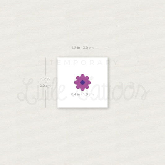 Tatuaje temporal de flor morada - Juego de 3