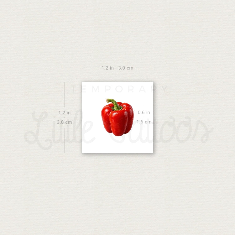 Bell Pepper Temporary Tattoo - Set of 3