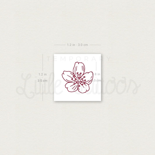 Cherry Blossom Outline Temporary Tattoo - Set of 3