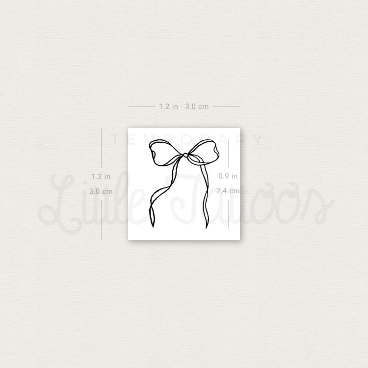 Ribbon Bow Temporary Tattoo - Set of 3