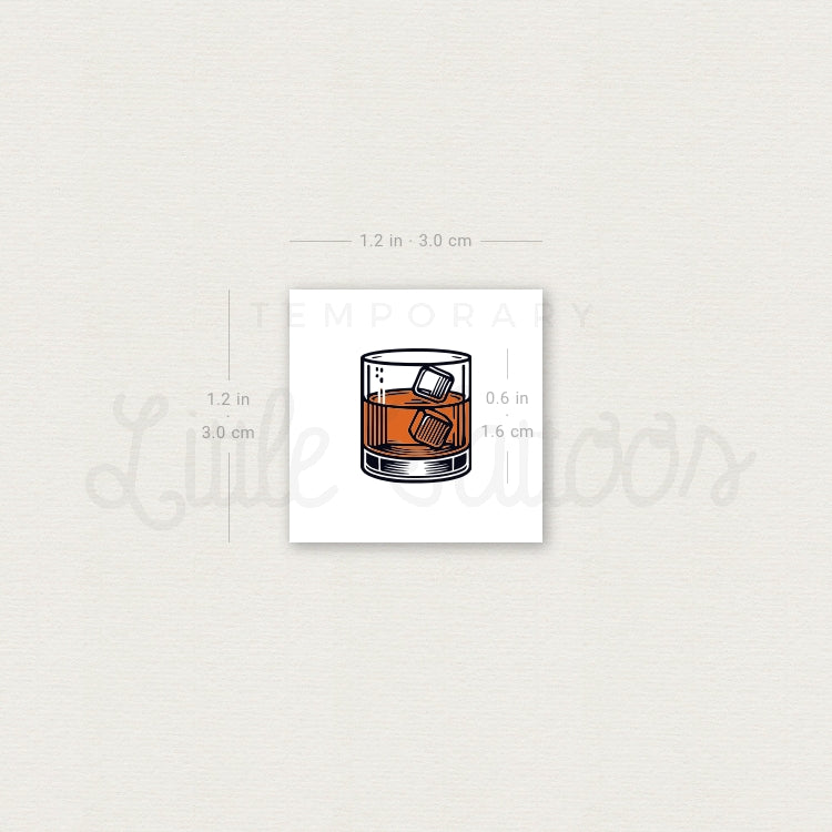 Little Glass Of Whisky Temporary Tattoo - Set of 3