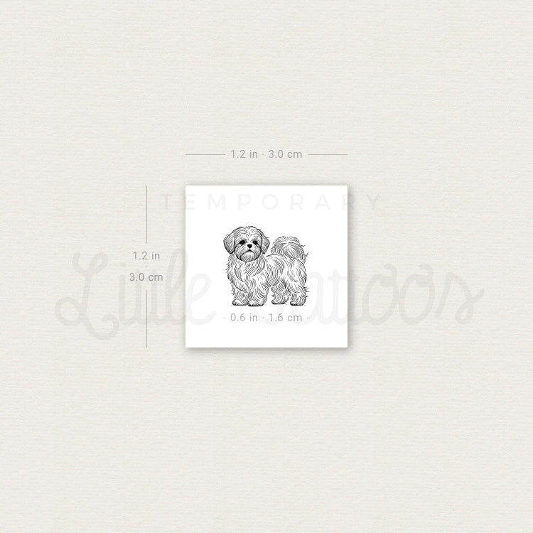 Tiny Shih Tzu Temporary Tattoo - Set of 3