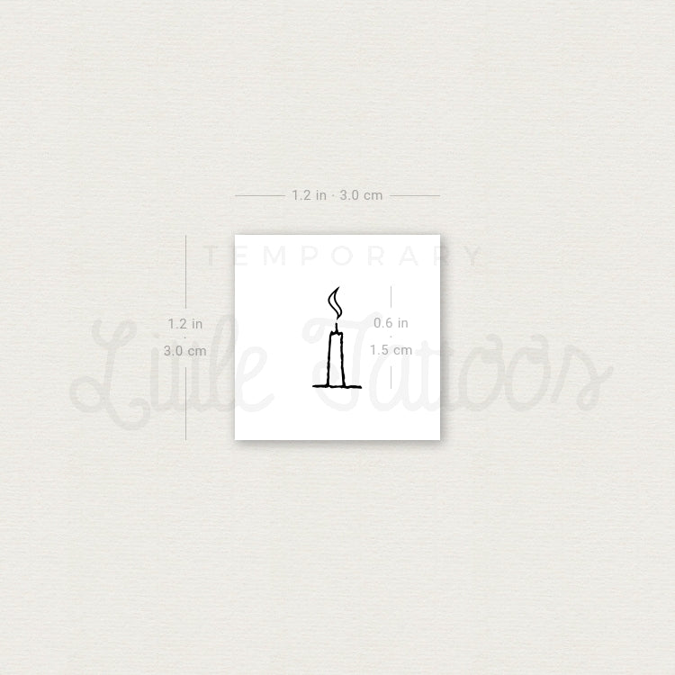 Minimalist Candle Temporary Tattoo - Set of 3