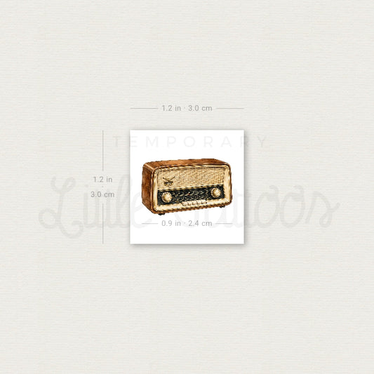 Vintage Radio Temporary Tattoo - Set of 3