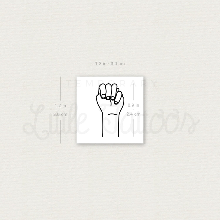 Sign Language M Temporary Tattoo - Set of 3