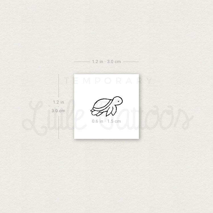 Tiny Turtle Temporary Tattoo - Set of 3