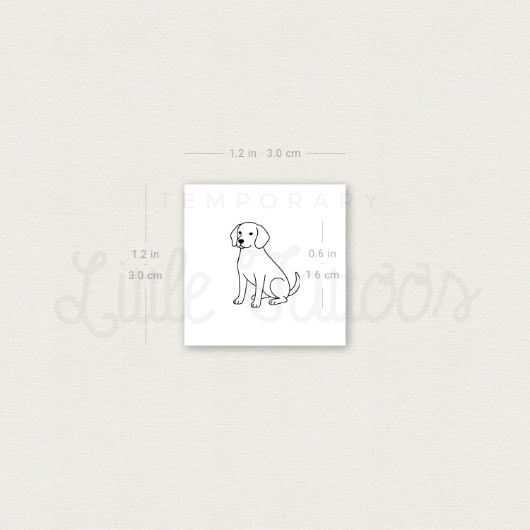 Little Beagle Temporary Tattoo - Set of 3