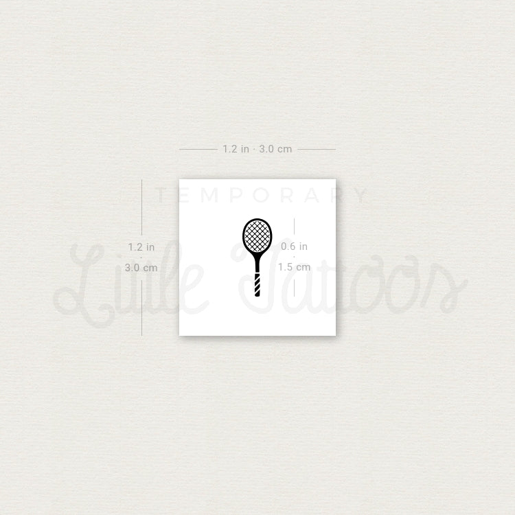 Tiny Tennis Racquet Temporary Tattoo - Set of 3