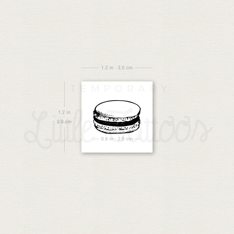 French Macaroon Temporary Tattoo - Set of 3